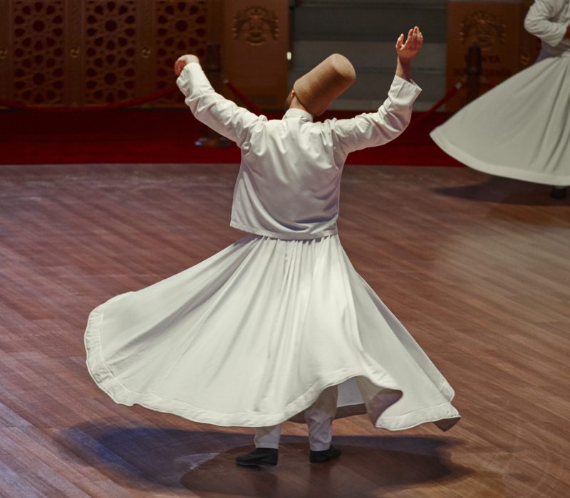 Dervish spirituality traditional ceremony in Mevlana culture center. Konya, Turkey